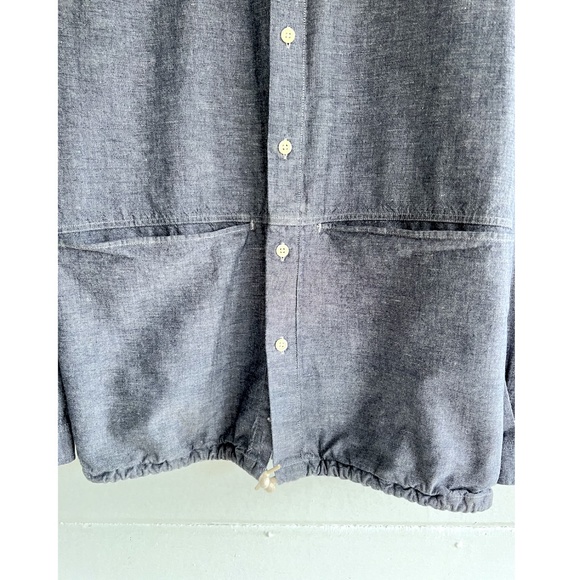 KESTIN HARE Armadale Overshirt in a Cotton/Linen Blend Chambray Blue - S - Picture 2 of 10